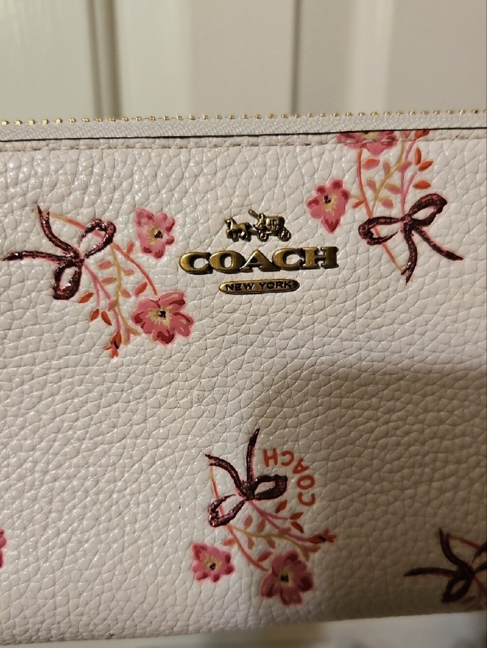 Coach NWOT Floral Long Zip-Around Wallet with Pink Glittery Accents - Picture 9 of 10